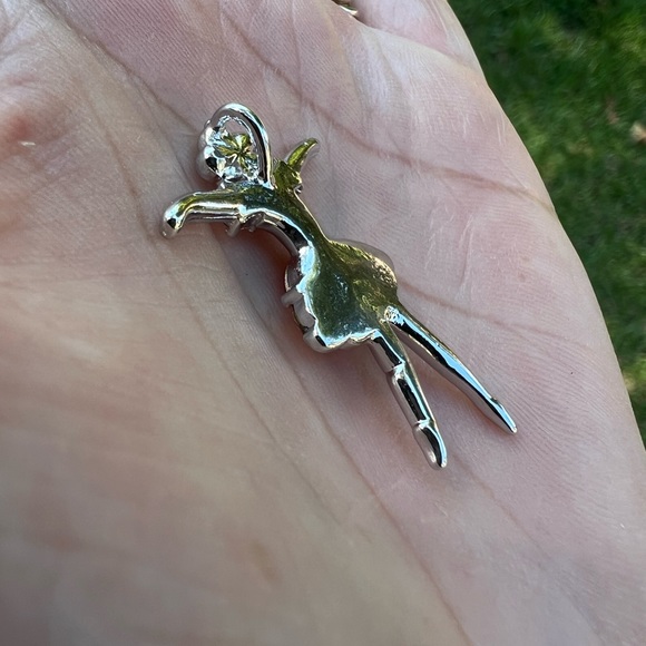 Silver-tone Clear & Pink Rhinestone Ballerina Pendant 👠 - Picture 10 of 17